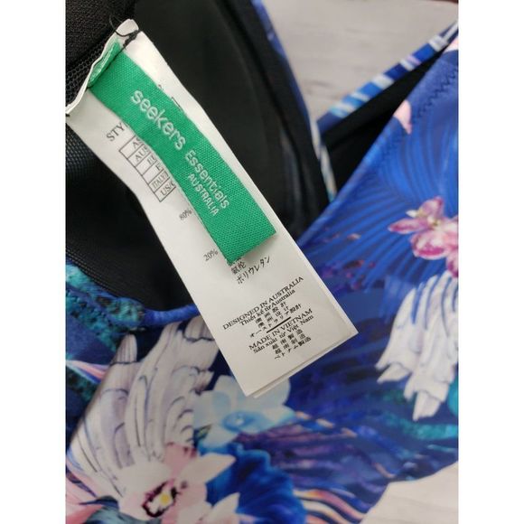 Seekers Essentials Blue 763672 Tropical Floral NWOT One Piece Swimwear - Picture 3 of 11